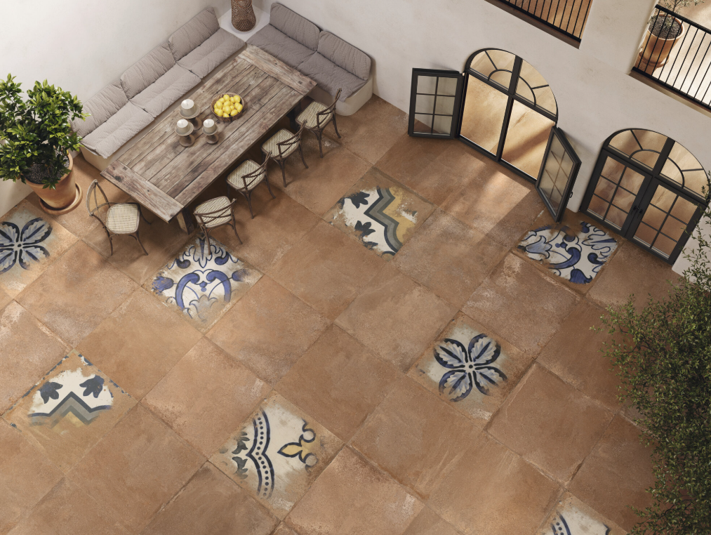 Carrelage zellige marocain au sol &agrave; motifs - Strapex Maroc